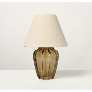 Tan Glass Table Lamp - Hearth & Hand with Magnolia NEW